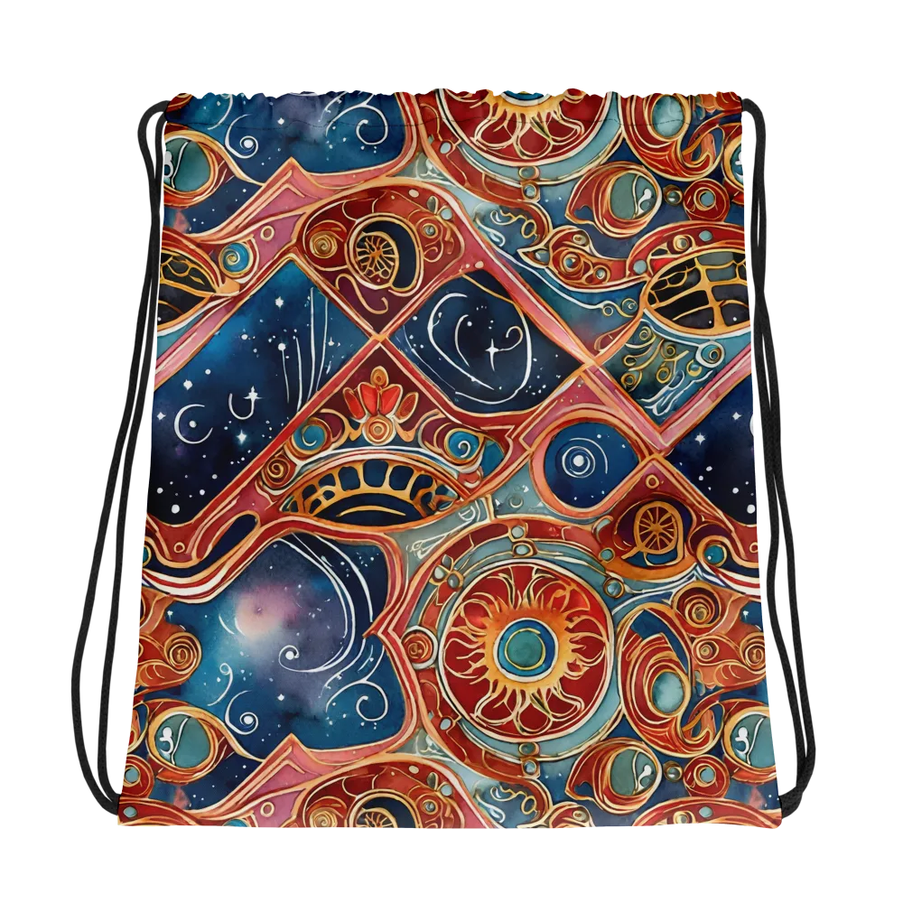 Celestial Filigree on Drawstring Bag — Mockup