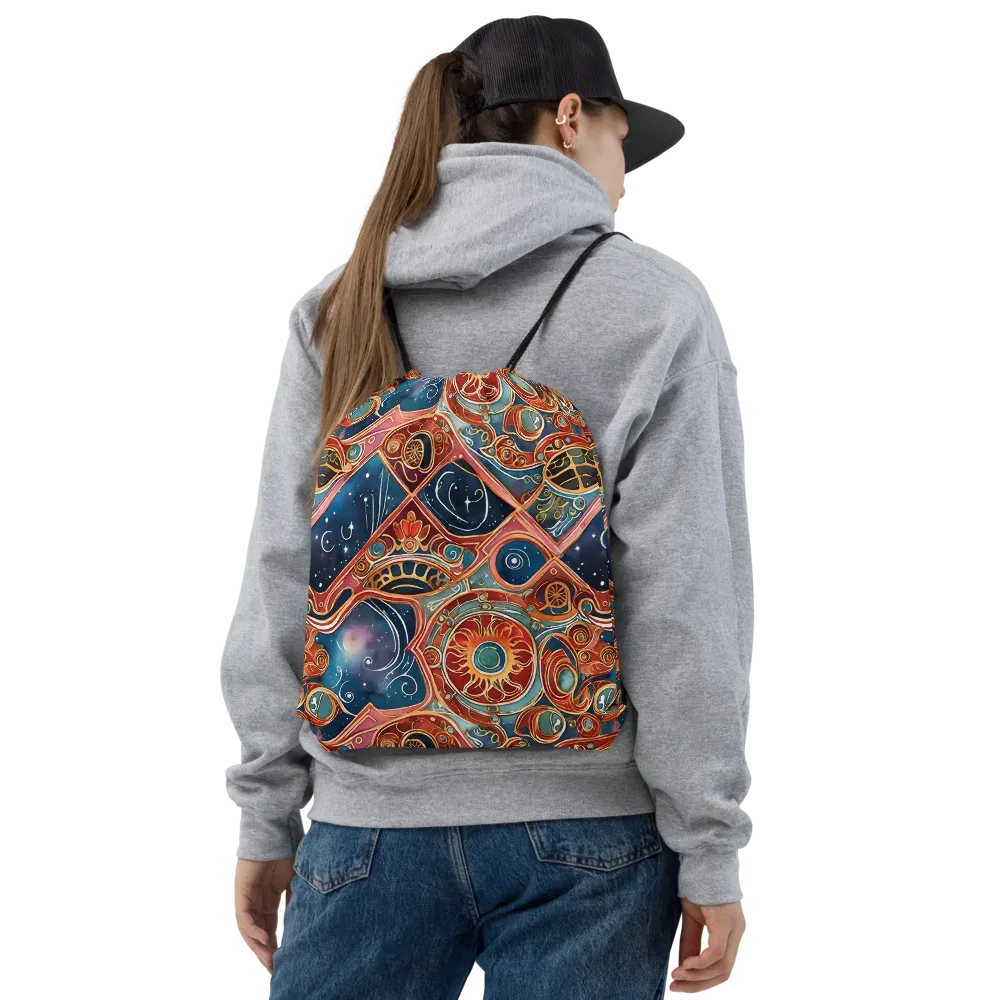 Celestial Filigree on Drawstring Bag — Front