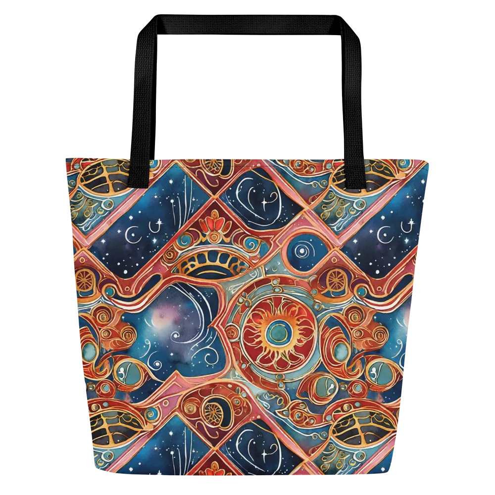 Celestial Filigree on Large Tote Bag W/ Pocket — Front