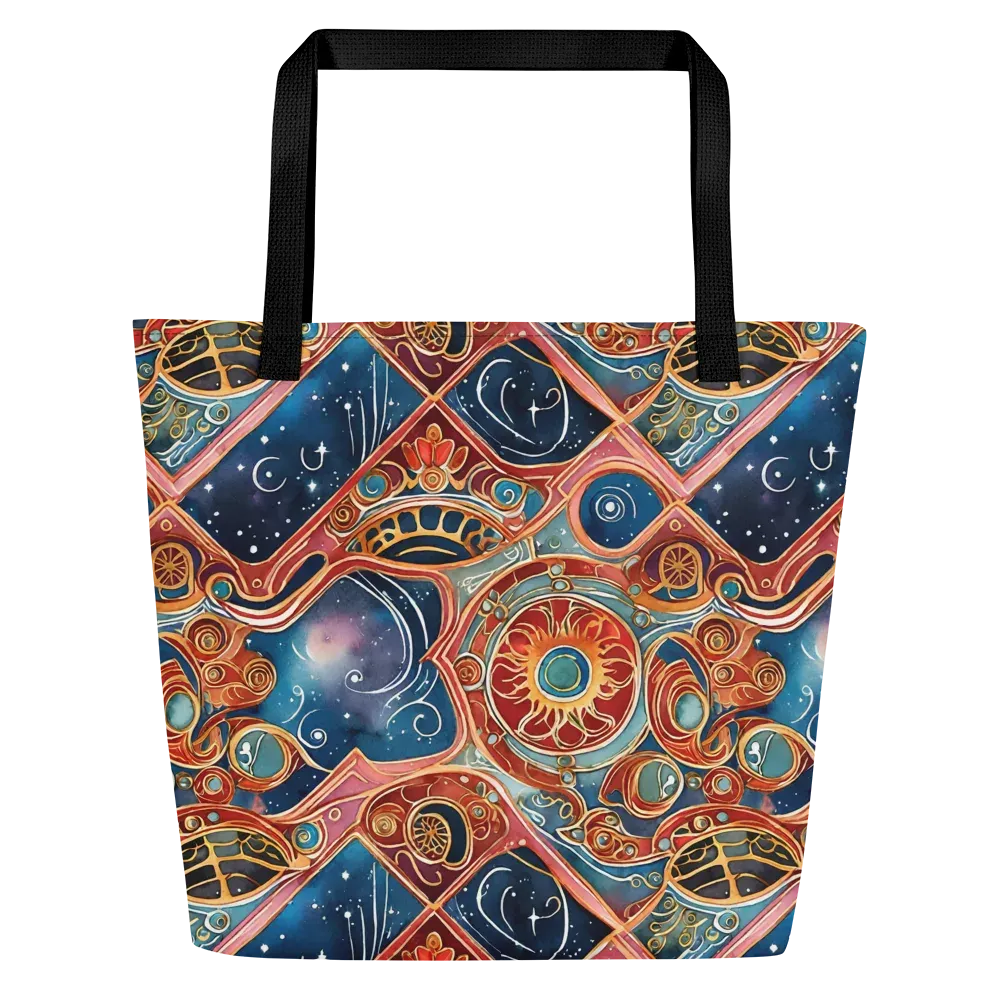 Celestial Filigree on Large Tote Bag W/ Pocket — Front