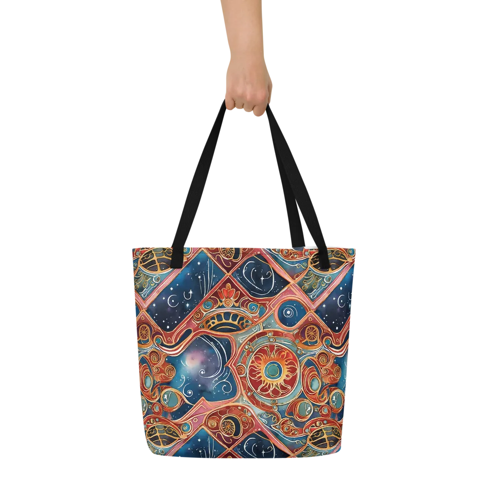 Celestial Filigree on Large Tote Bag W/ Pocket — Print file