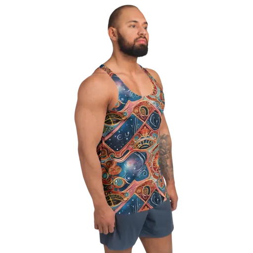 Celestial Filigree on a Men's Tank Top