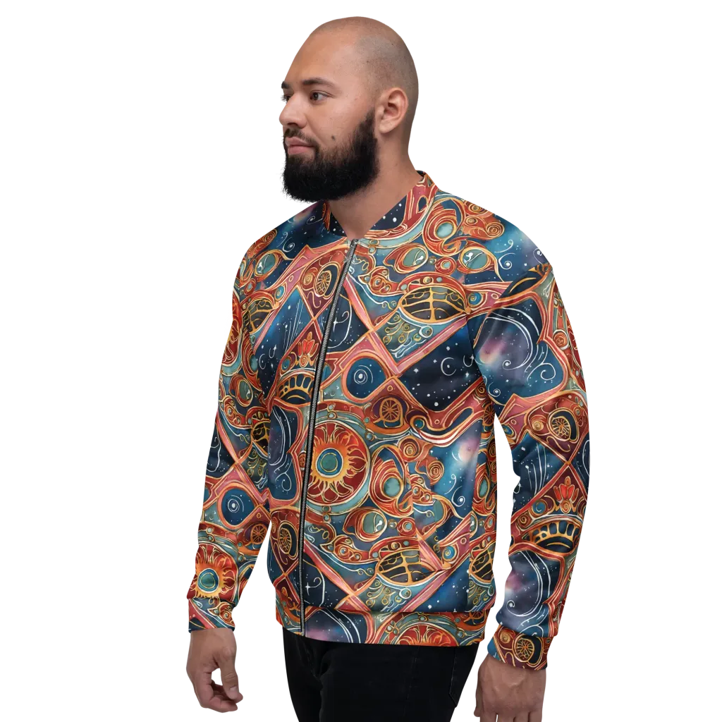 Celestial Filigree on Bomber Jacket — Left