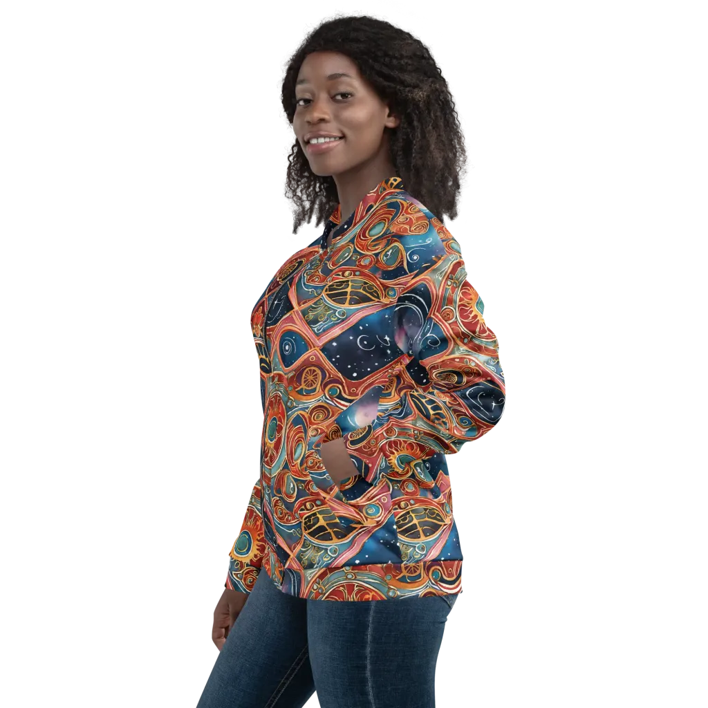 Celestial Filigree on Bomber Jacket — Left sleeve