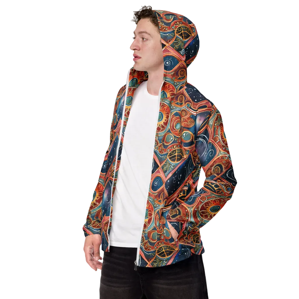 Celestial Filigree on Men's Windbreaker — Left Front