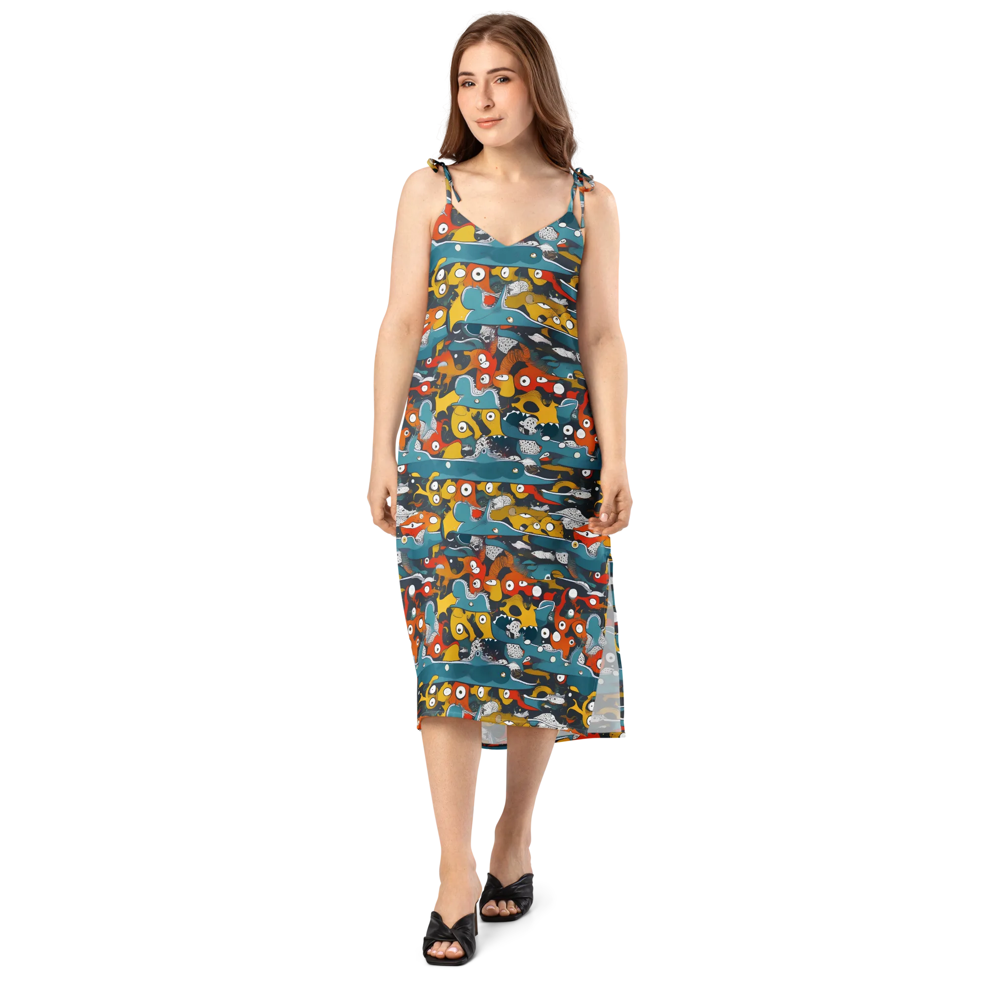 Tidal Oddities on Slip Dress — Front