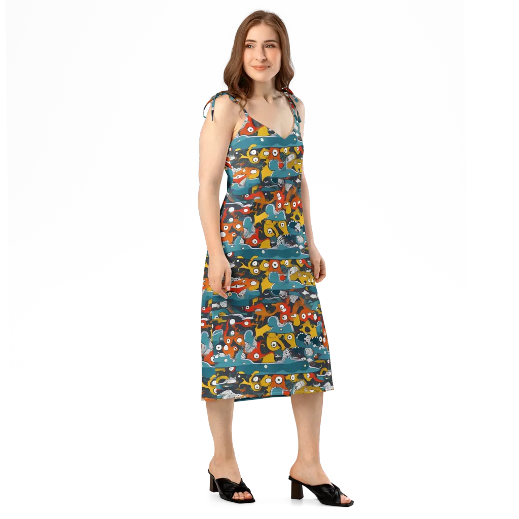 Tidal Oddities on Slip Dress — Right Front