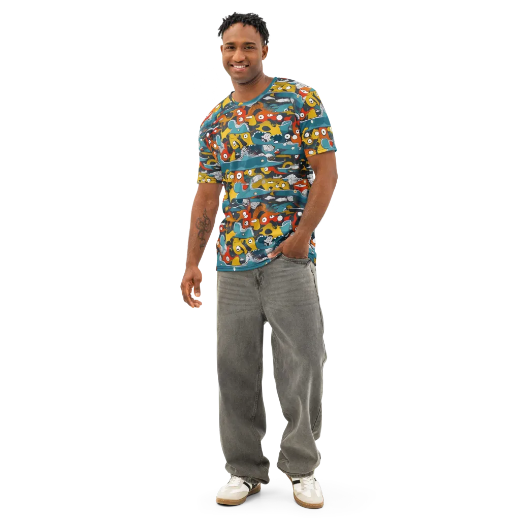 Tidal Oddities on Men's Cotton Crew Neck T-Shirt — Front