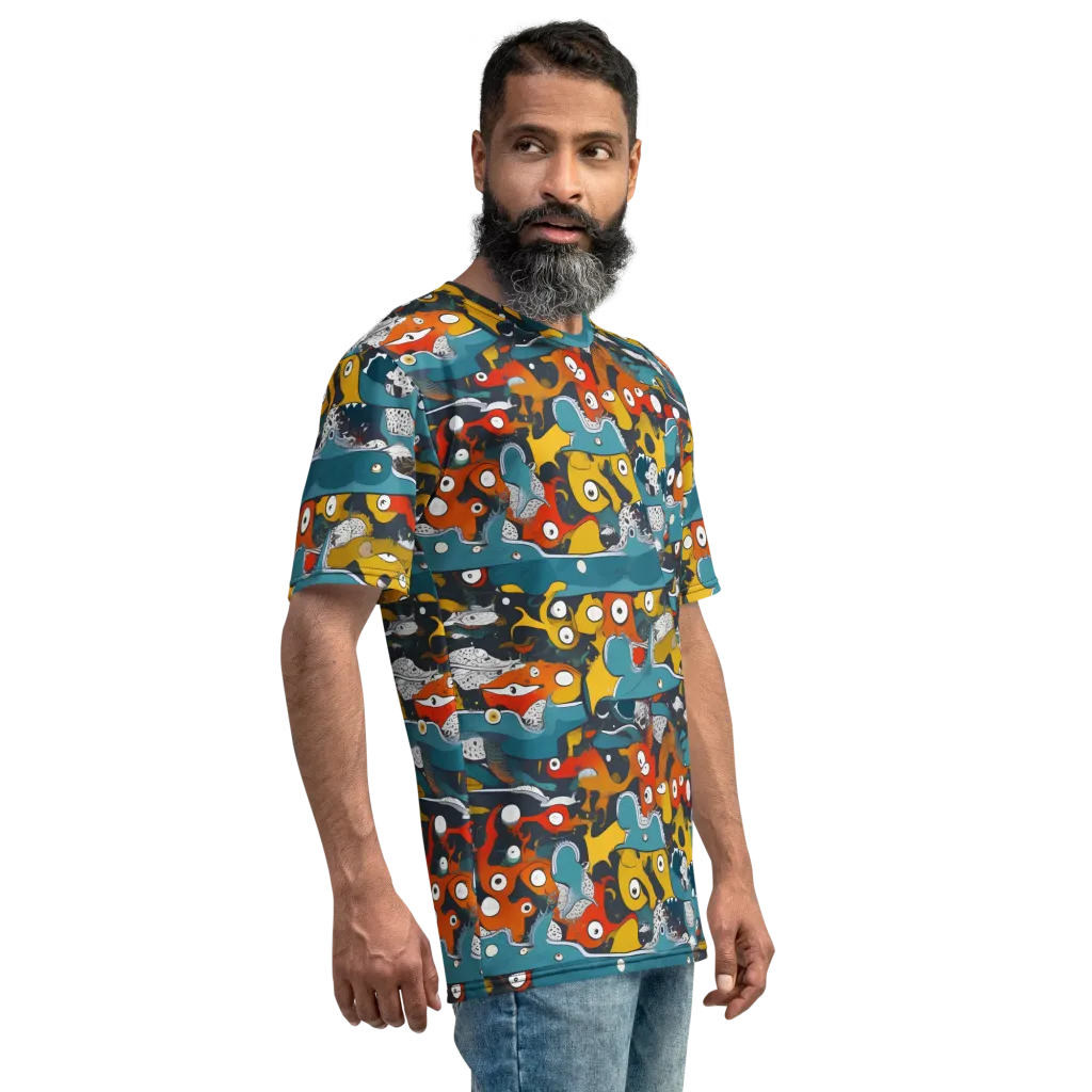 Tidal Oddities on Men's Crew Neck T-Shirt — Right sleeve
