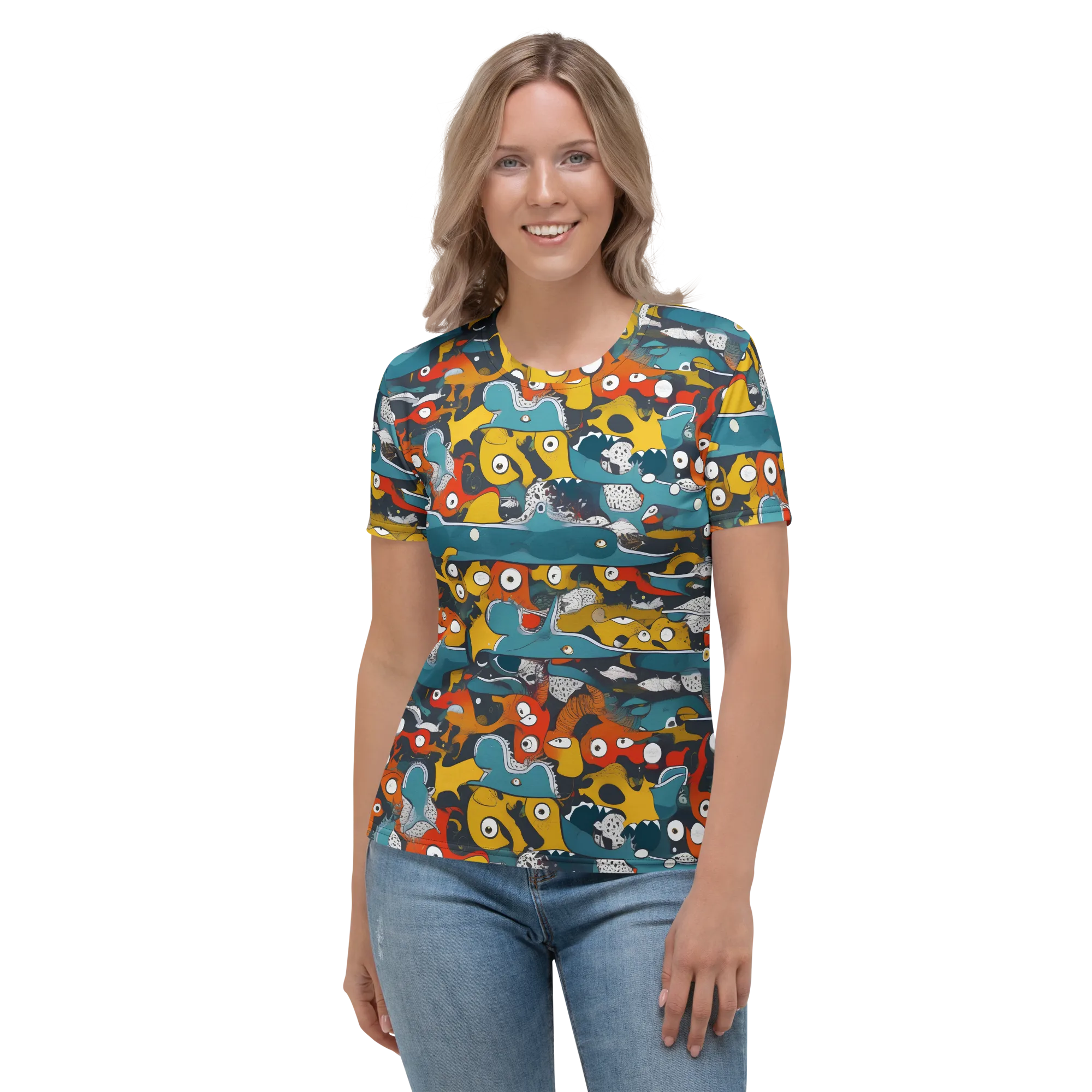 Tidal Oddities on Women's Crew Neck T-Shirt — Front