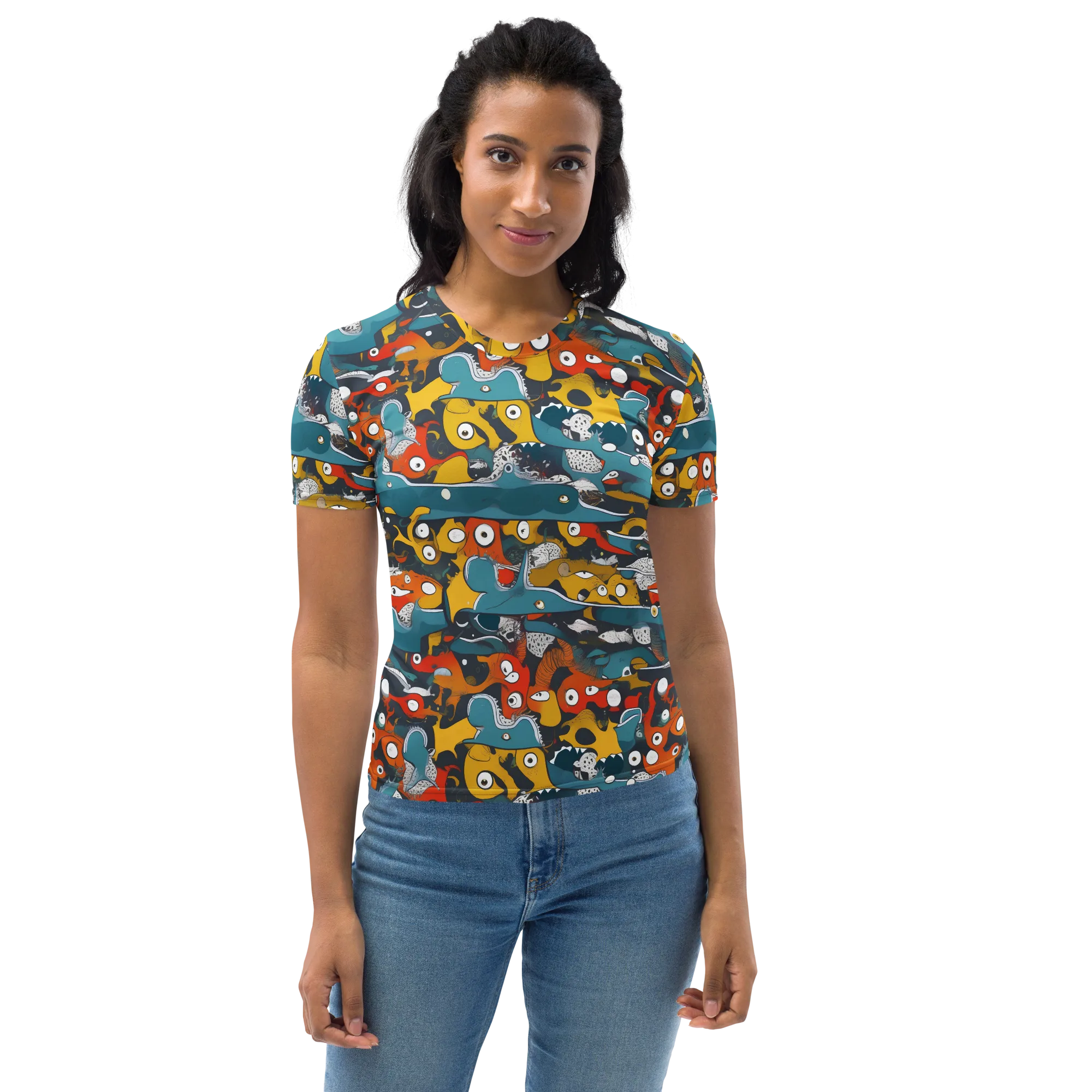 Tidal Oddities on Women's Crew Neck T-Shirt — Print file