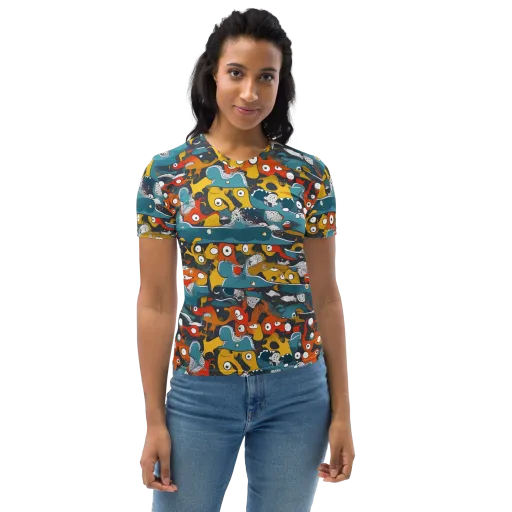 Tidal Oddities on a Women's Crew Neck T-Shirt