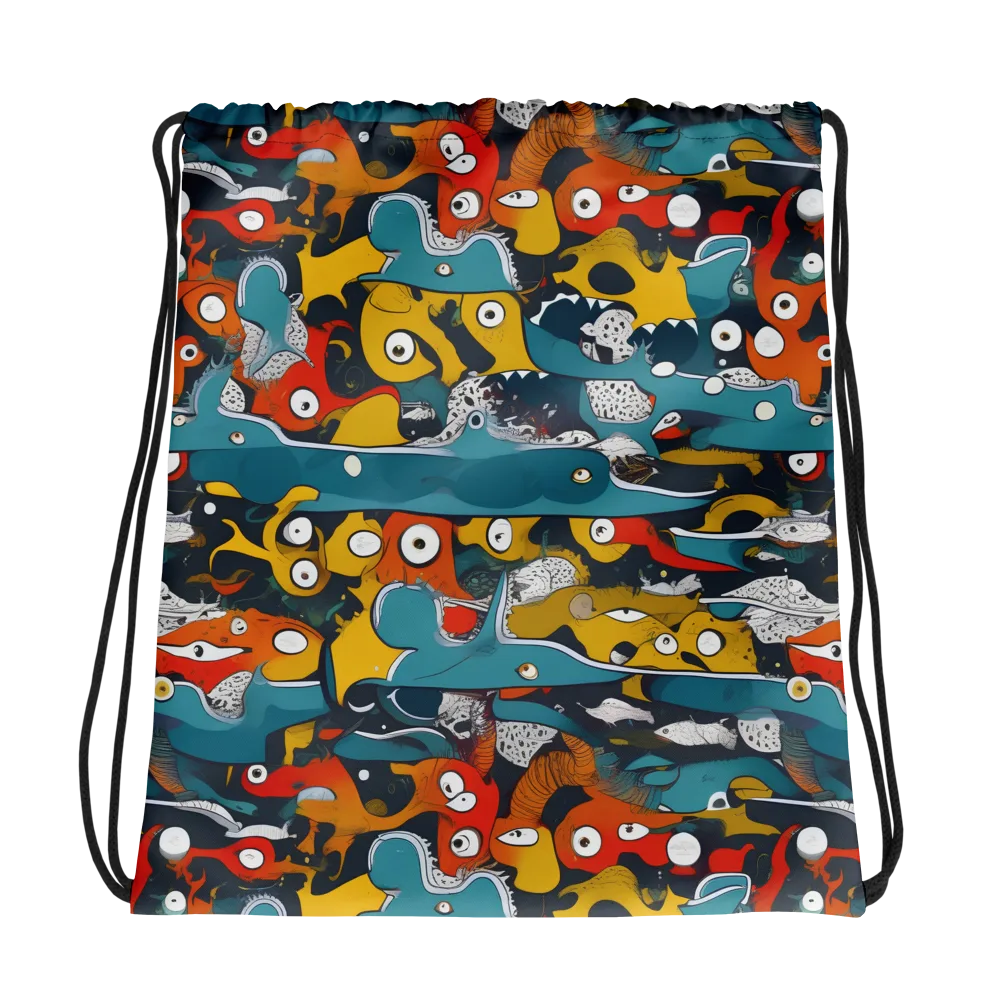 Tidal Oddities on Drawstring Bag — Mockup