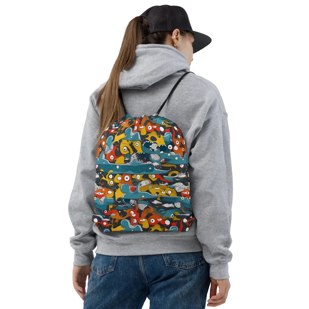 Tidal Oddities on Drawstring Bag — Front