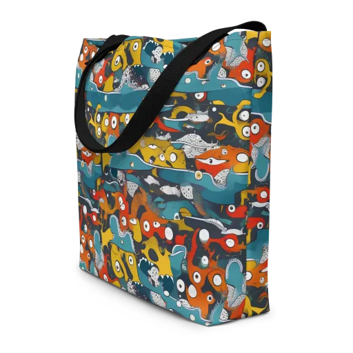Tidal Oddities on a Large Tote Bag W/ Pocket