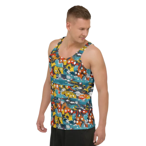 Tidal Oddities on a Men's Tank Top