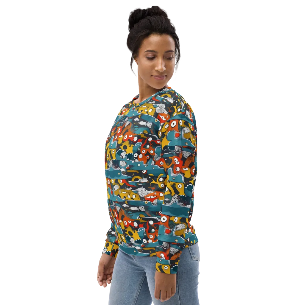 Tidal Oddities on Sweatshirt — Left sleeve