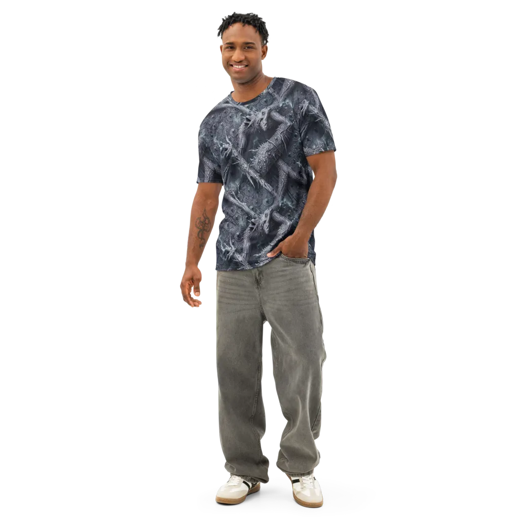 Wyrmwork on Men's Cotton Crew Neck T-Shirt — Front