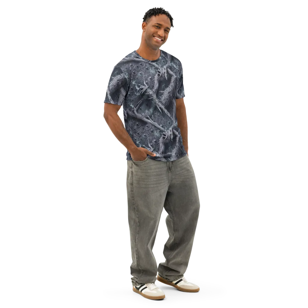 Wyrmwork on Men's Cotton Crew Neck T-Shirt — Right Front