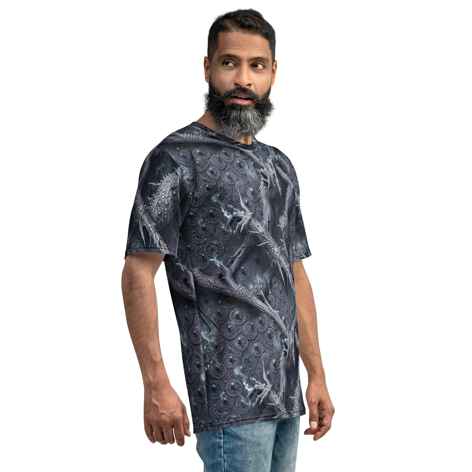 Wyrmwork on Men's Crew Neck T-Shirt — Right sleeve