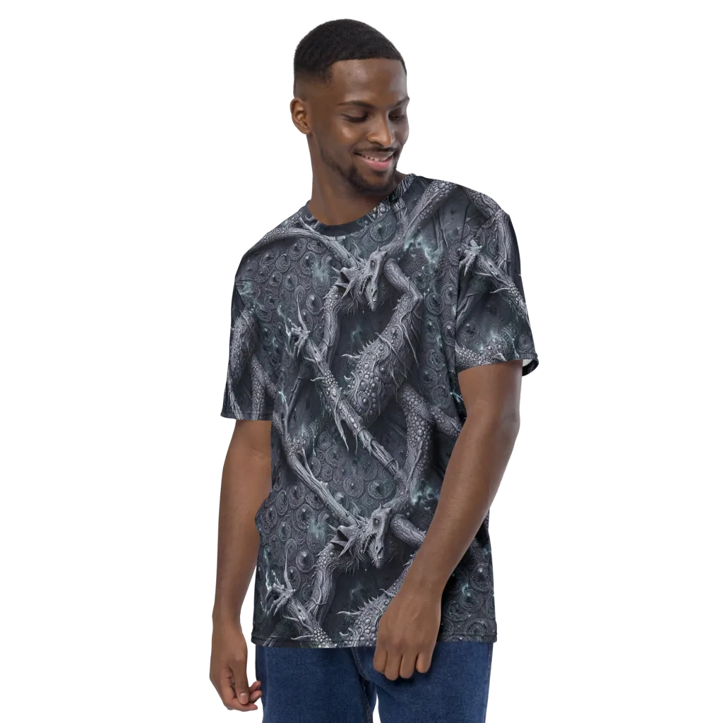 Wyrmwork on Men's Crew Neck T-Shirt — Left sleeve
