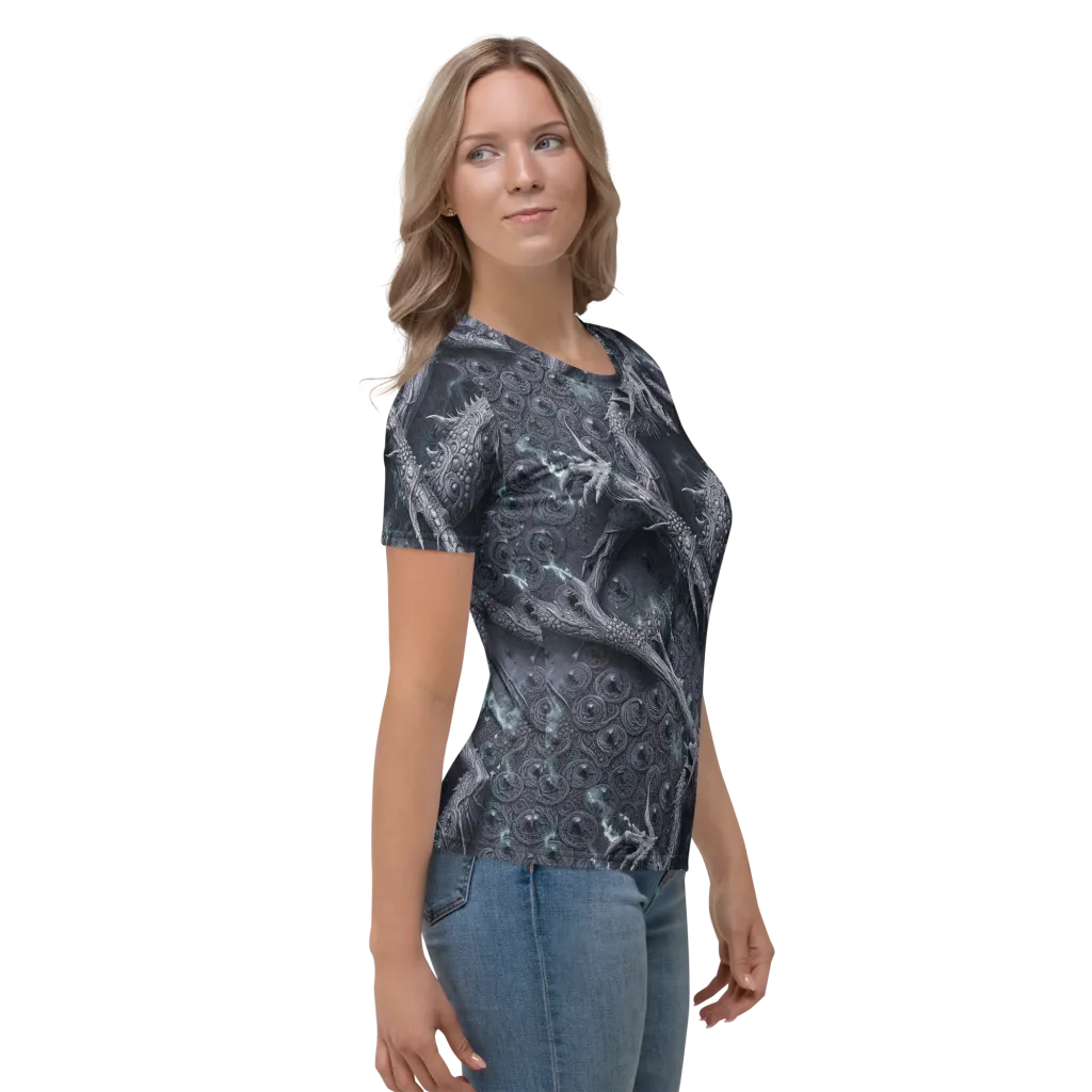 Wyrmwork on Women's Crew Neck T-Shirt — Right sleeve