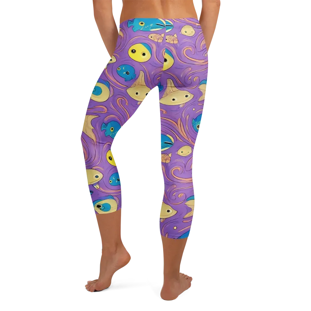 Violet Tide on Capri Leggings — Back