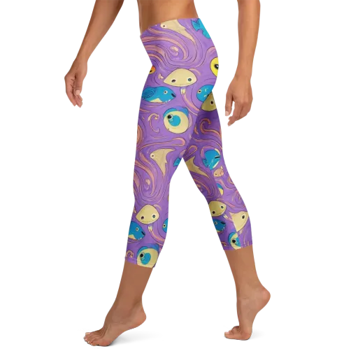 Violet Tide on a Capri Leggings