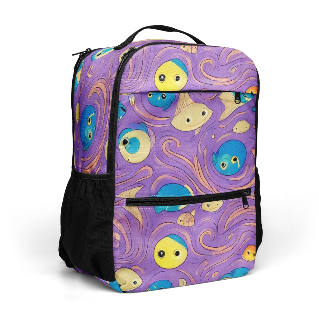Violet Tide on Utility Backpack — Top print