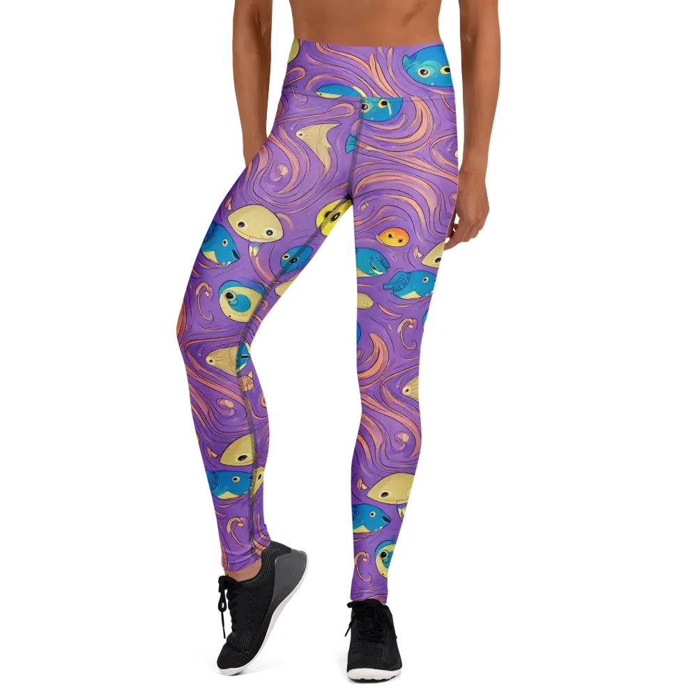 Violet Tide on Yoga Leggings — Front