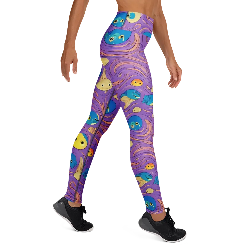 Violet Tide on Yoga Leggings — Front waist