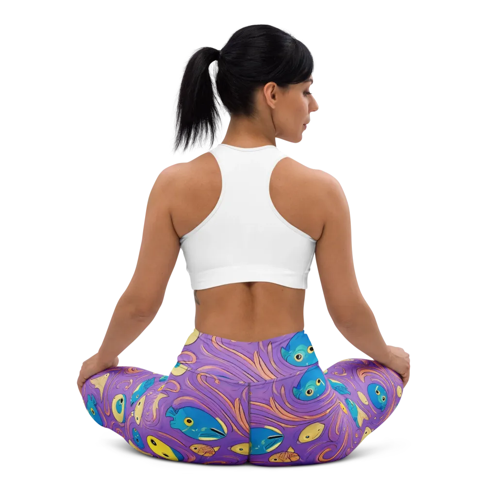 Violet Tide on Yoga Leggings — Back waist