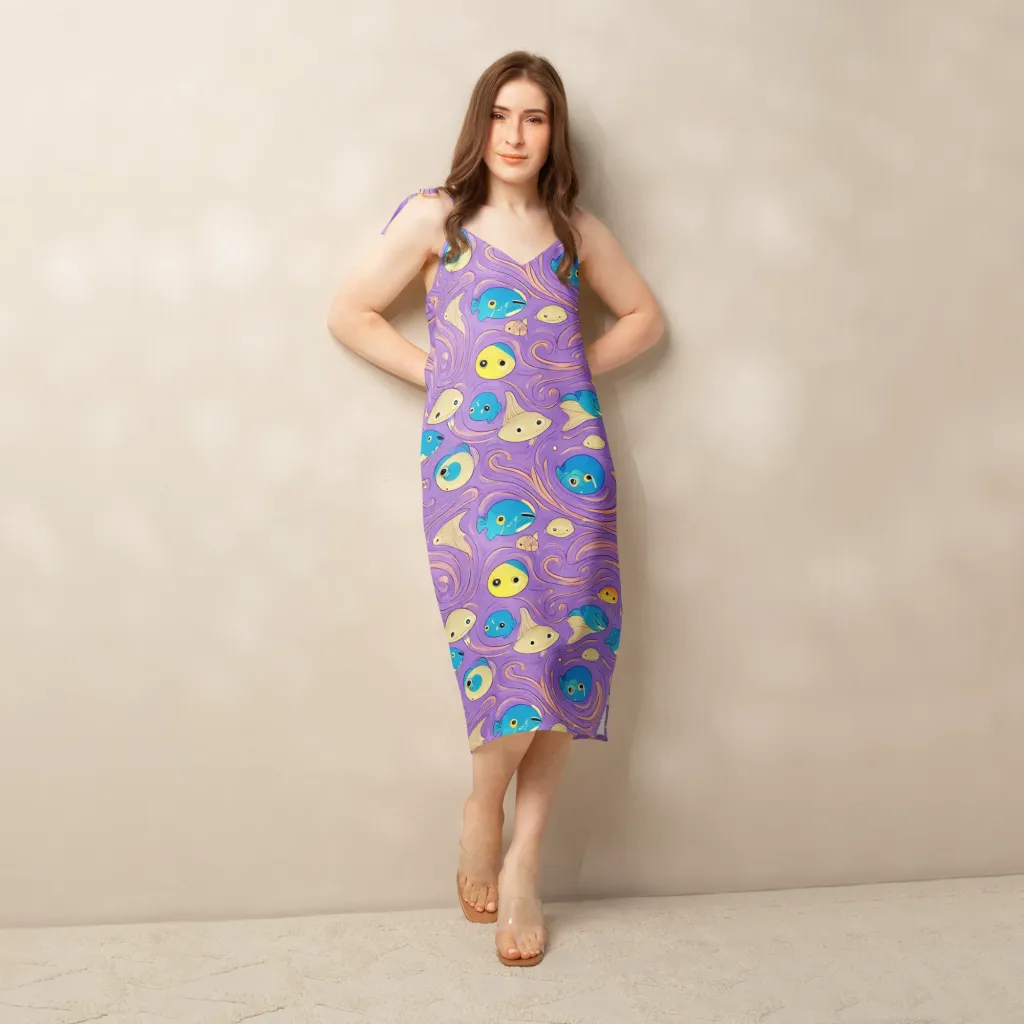 Violet Tide on Slip Dress — Back print