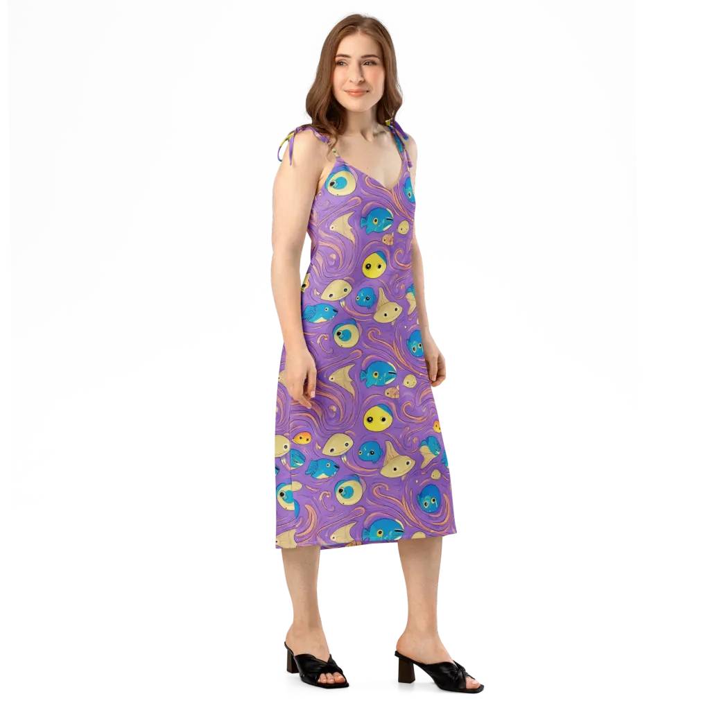 Violet Tide on Slip Dress — Right Front