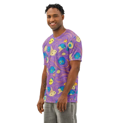 Violet Tide on a Men's Cotton Crew Neck T-Shirt