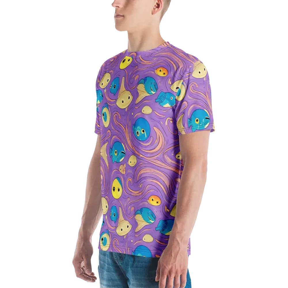 Violet Tide on Men's Crew Neck T-Shirt — Left