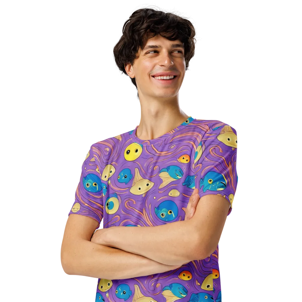 Violet Tide on Men's Crew Neck T-Shirt — Front print