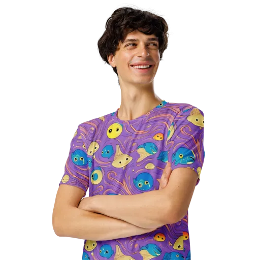 Violet Tide on a Men's Crew Neck T-Shirt