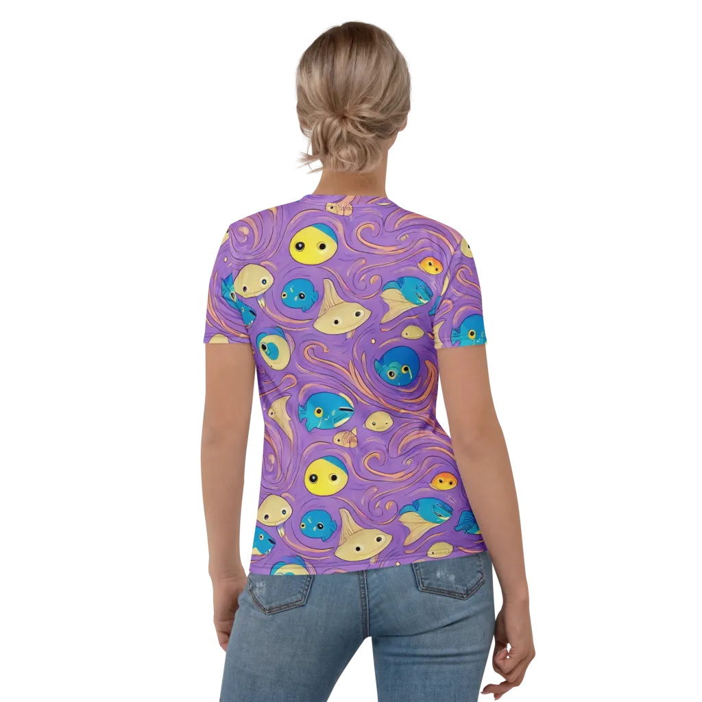 Violet Tide on Women's Crew Neck T-Shirt — Back