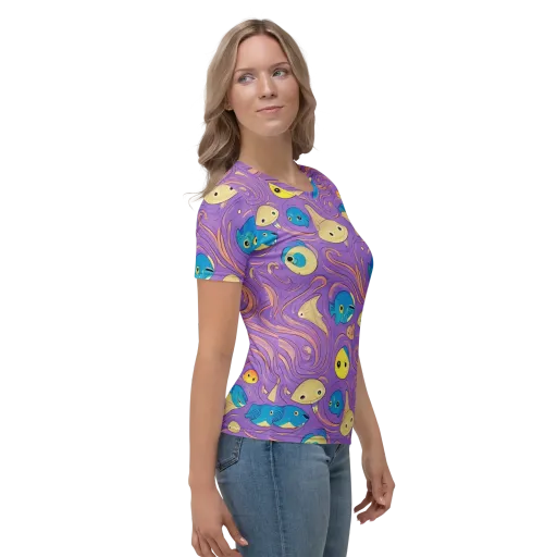 Violet Tide on a Women's Crew Neck T-Shirt