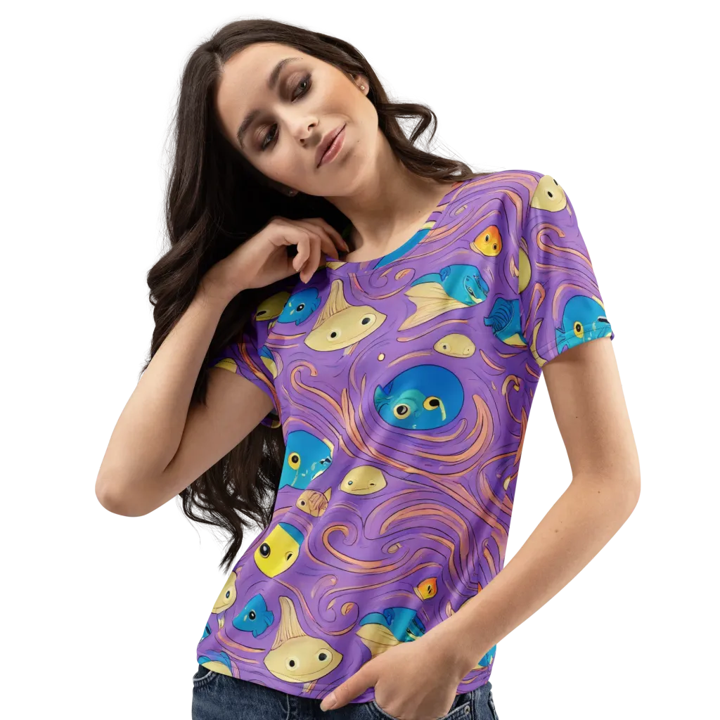 Violet Tide on Women's Crew Neck T-Shirt — Print file