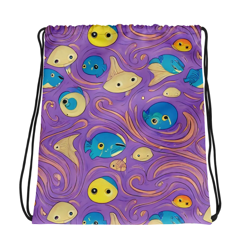 Violet Tide on Drawstring Bag — Mockup