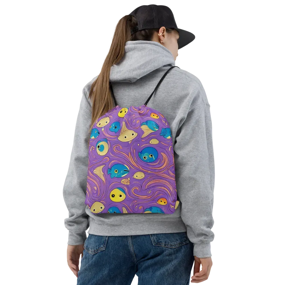 Violet Tide on Drawstring Bag — Front