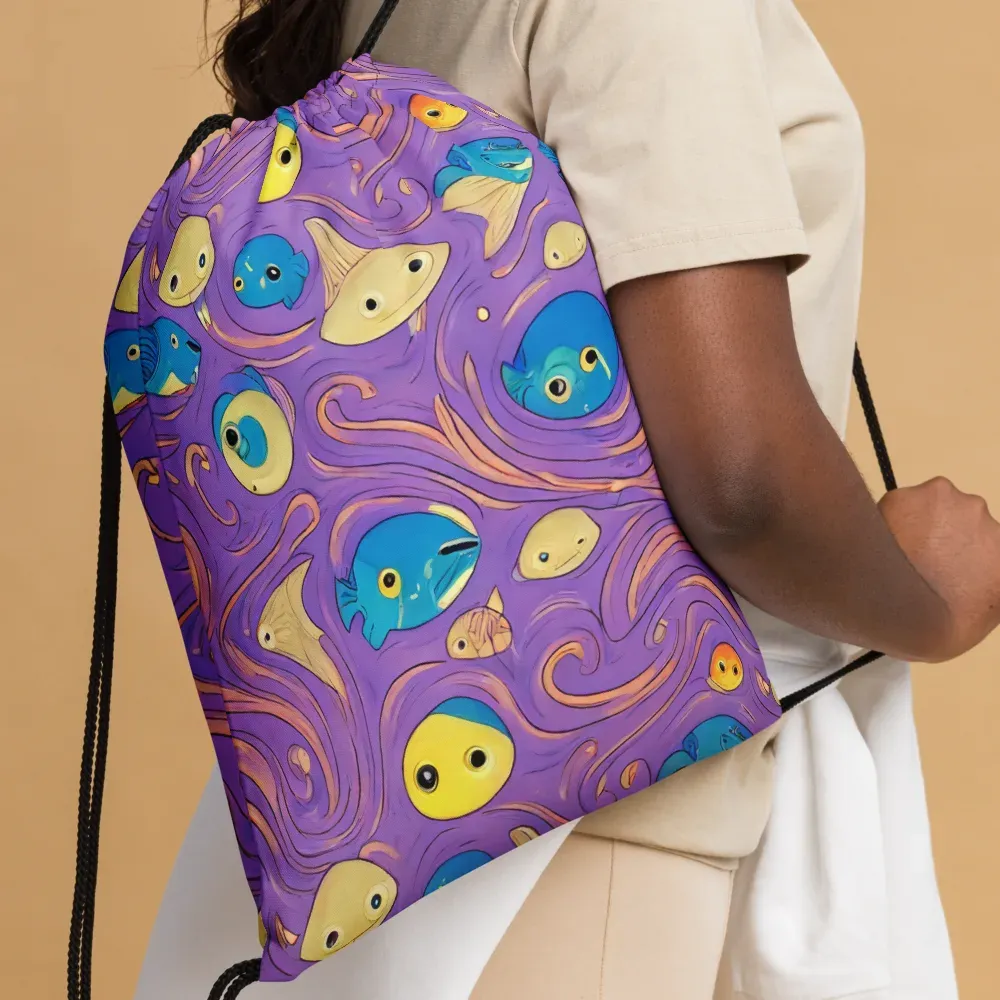 Violet Tide on Drawstring Bag — Front 2