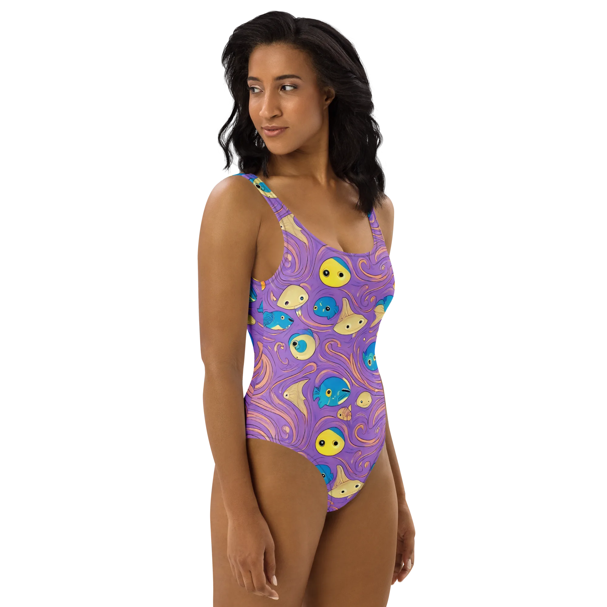 Violet Tide on One-Piece Swimsuit — Front print