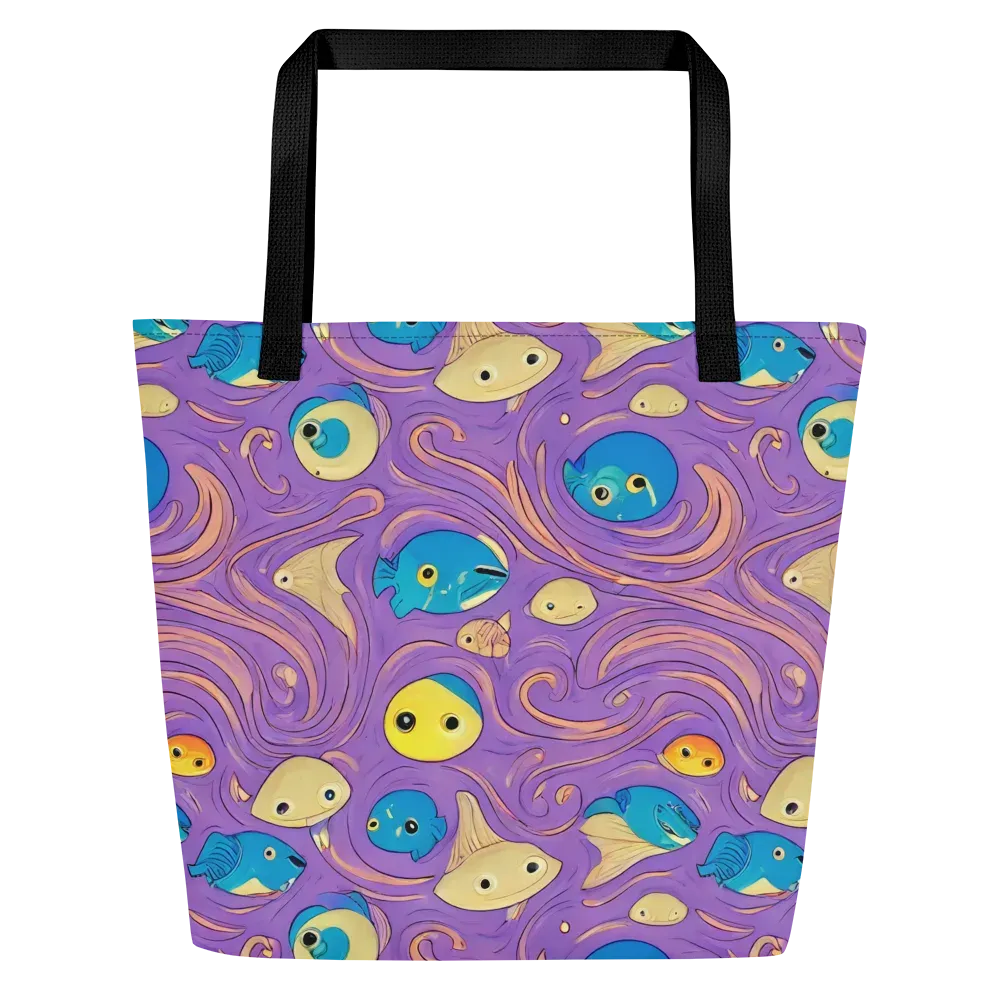 Violet Tide on Large Tote Bag W/ Pocket — Front