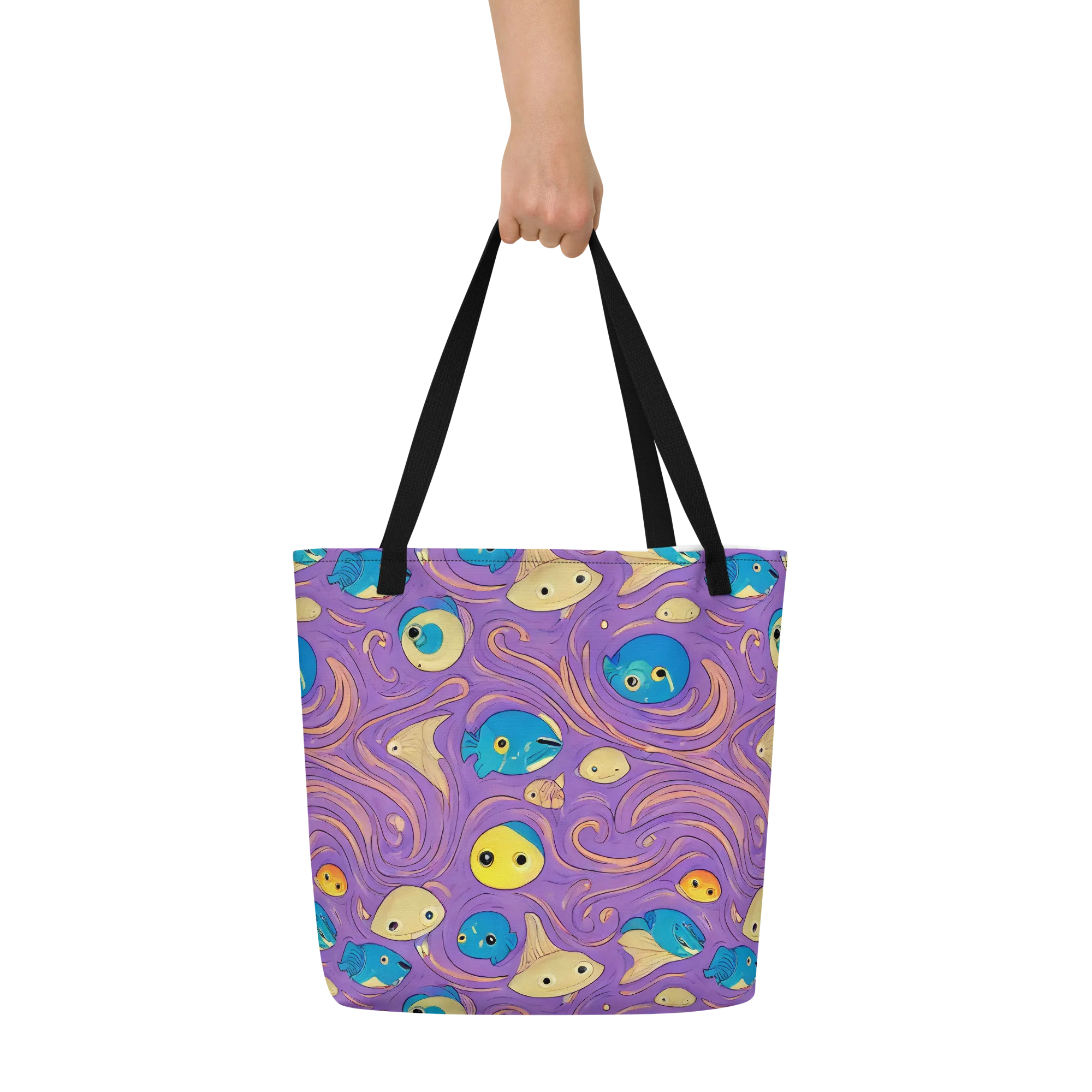 Violet Tide on Large Tote Bag W/ Pocket — Print file