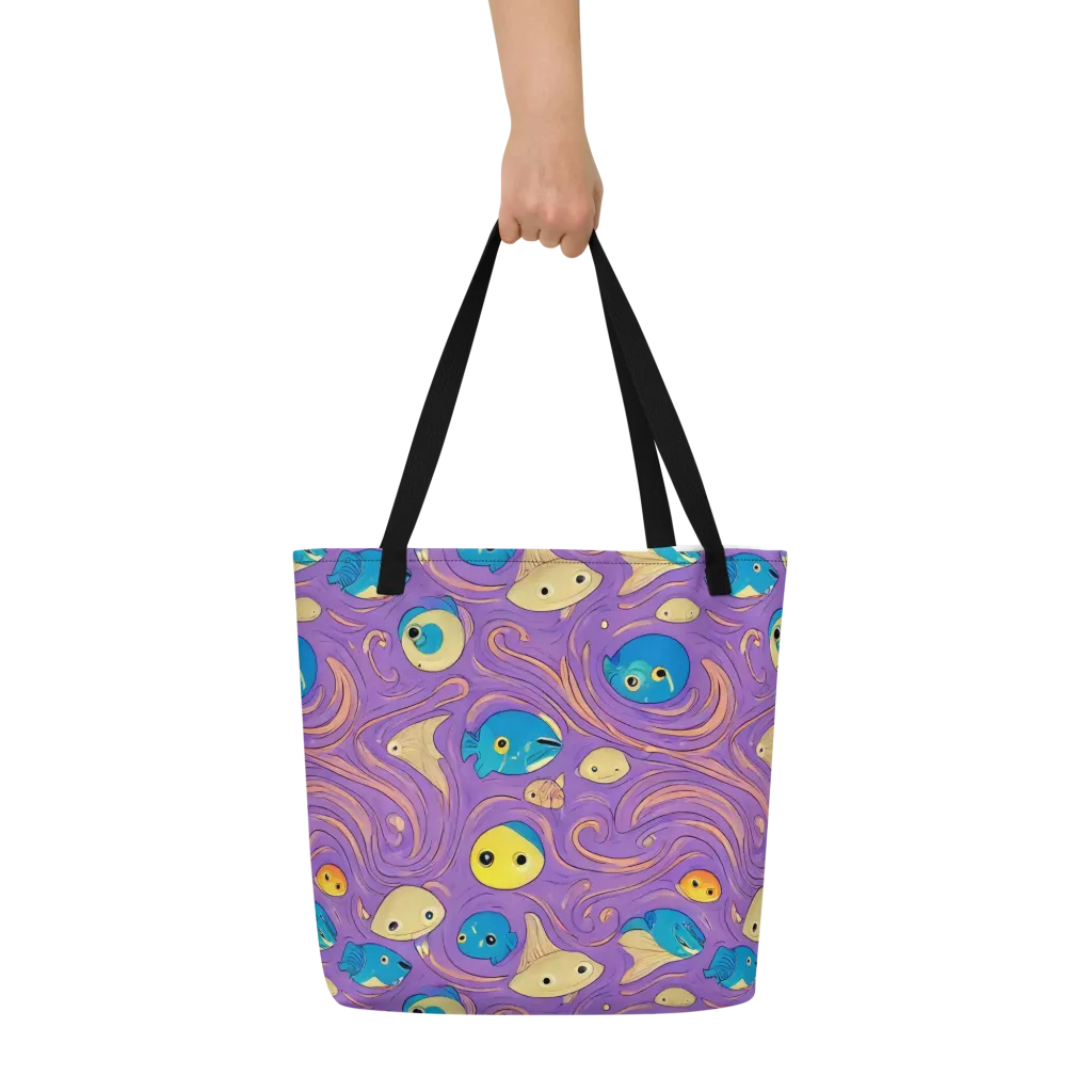 Violet Tide on Large Tote Bag W/ Pocket — Print file