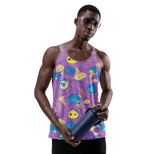 Violet Tide on a Men's Tank Top