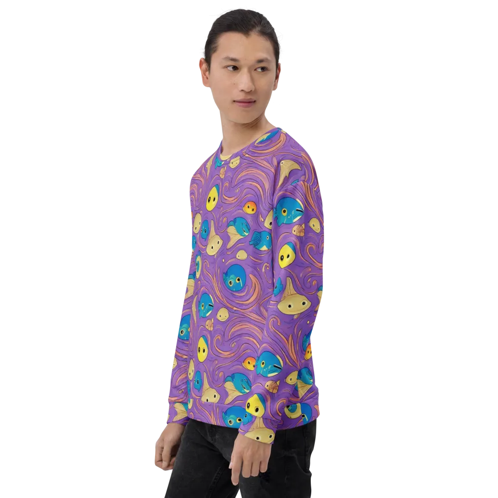 Violet Tide on Sweatshirt — Left sleeve